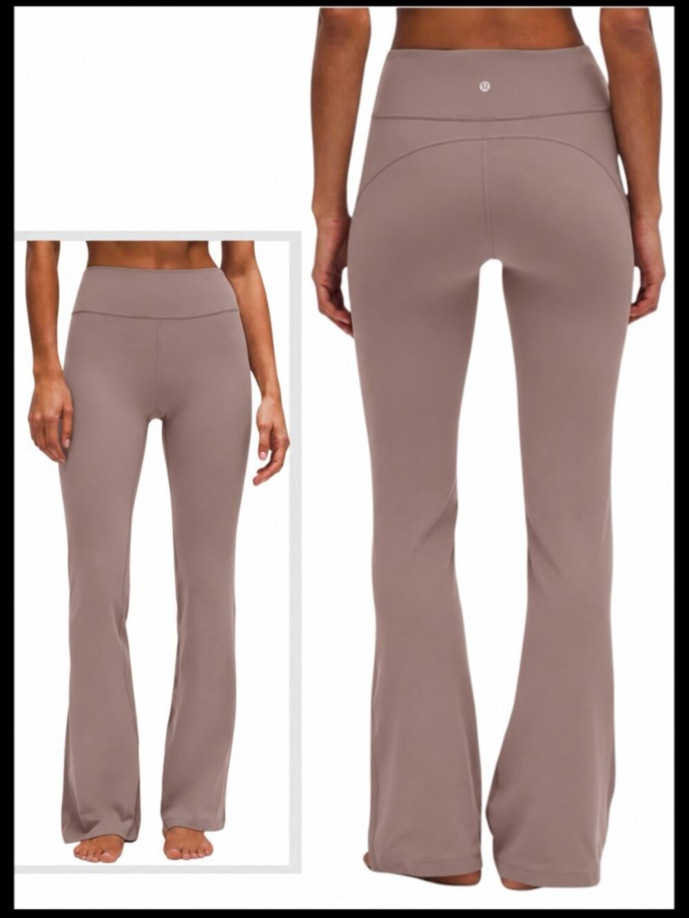 Lululemon Groove Nulu Flared Pants Ashen Rose Taupe High Rise Size 12